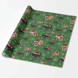 Regal Jumping Spider Phiddipus Regius Holiday Moss Wrapping Paper