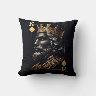 Regal King of Spades Throw Pillow