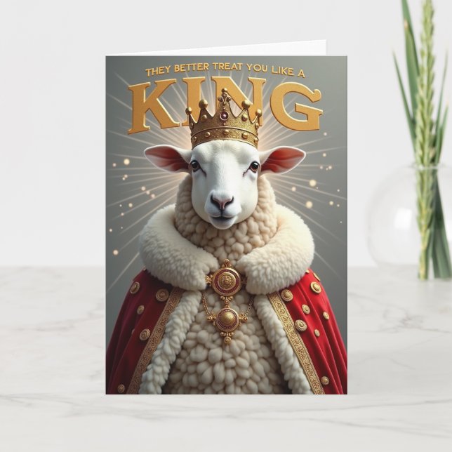 Regal Lamb Birthday Card (Front)
