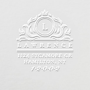 Regal Last Name Monogram Elegant Return Address Embosser