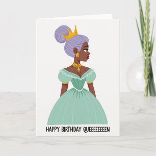 Regal Lavender Hair Birthday Card