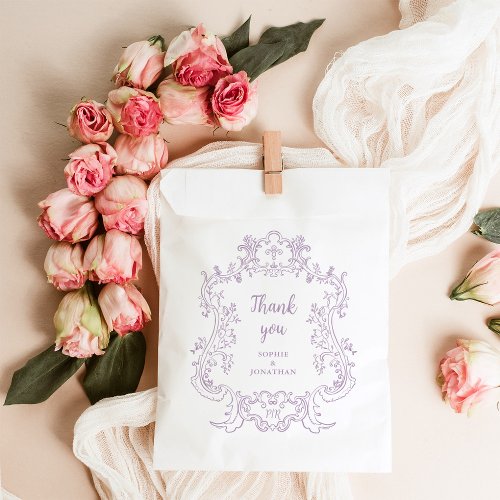 Regal Lavender  Vintage Baroque Frame Wedding Favor Bag