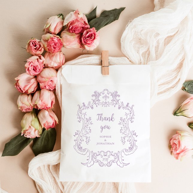 Regal Lavender | Vintage Baroque Frame Wedding Favor Bag (Creator Uploaded)