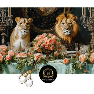 Regal Lion Couple Furniture Decoupage Tissue Paper