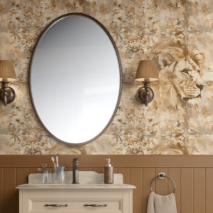 Regal Lion Essence - Gold, Beige - Traditional Wallpaper