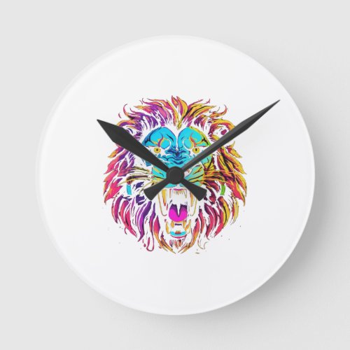  Regal Lion Face Wall Clock Round Clock