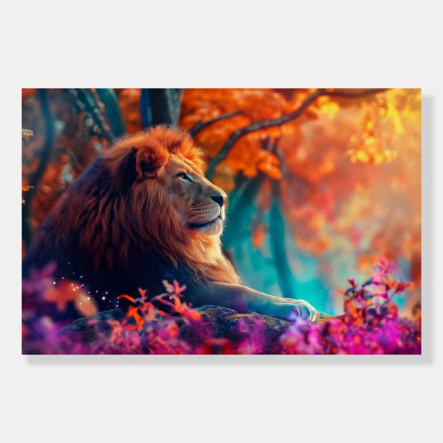 Regal Lion in Enchanted Forest Design Foam Board (Front)