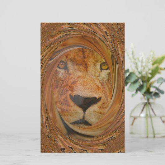 Regal Lion's Face Whirl Artwork pattern art design (Standing Front)
