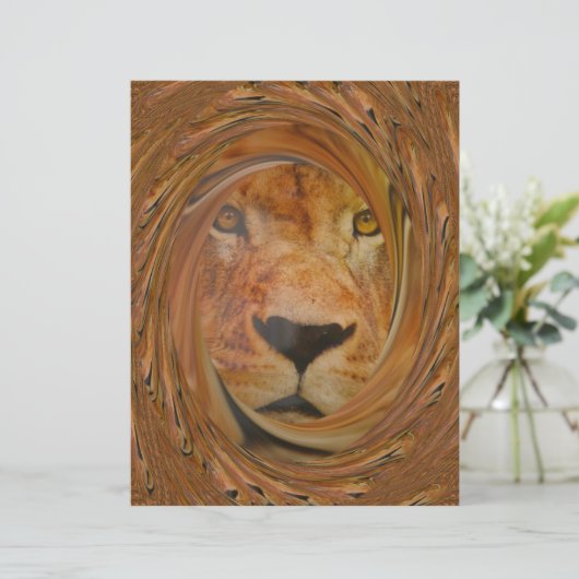 Regal Lion's Face Whirl Artwork pattern art design (Standing Front)