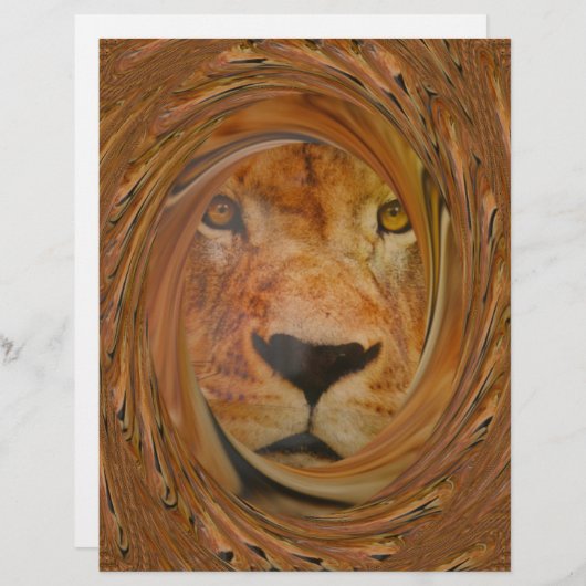 Regal Lion's Face Whirl Artwork pattern art design (Front/Back)