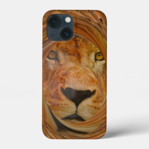 Regal Lions Face Whirl Artwork pattern art design iPhone 13 Mini Case