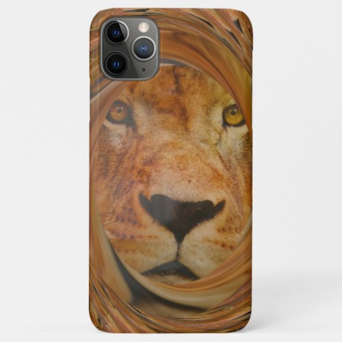 Regal Lions Face Whirl Artwork pattern art design iPhone 11 Pro Max Case