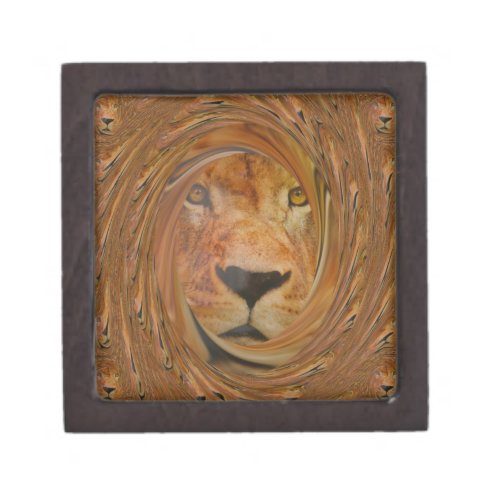 Regal Lions Face Whirl Artwork pattern art design Gift Box