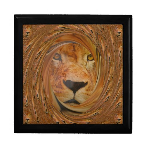 Regal Lions Face Whirl Artwork pattern art design Gift Box