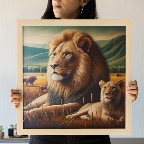 Regal Lions Roaming Poster