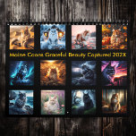 Regal Maine Coons: Graceful Beauty Captured 202X  Calendar<br><div class="desc">Admire the stunning beauty of Maine Coons with this elegant 2025 calendar, featuring twelve striking portraits of these regal cats in breathtaking environments. From snow-covered landscapes to golden autumn fields, each month captures their powerful presence and soft charm. Their thick fur and intense gazes make them icons of feline majesty....</div>