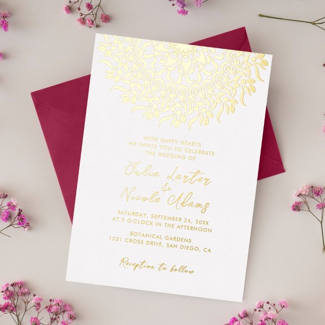 Regal Majestic Festival Elegance Mandala Wedding Foil Invitation (Creator Uploaded)