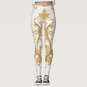 Regal Marble Seamless Pattern – Gold Baroque  Leggings