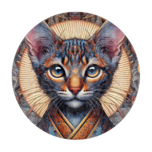 Regal Mythic ornate fantasy feline  Cutting Board
