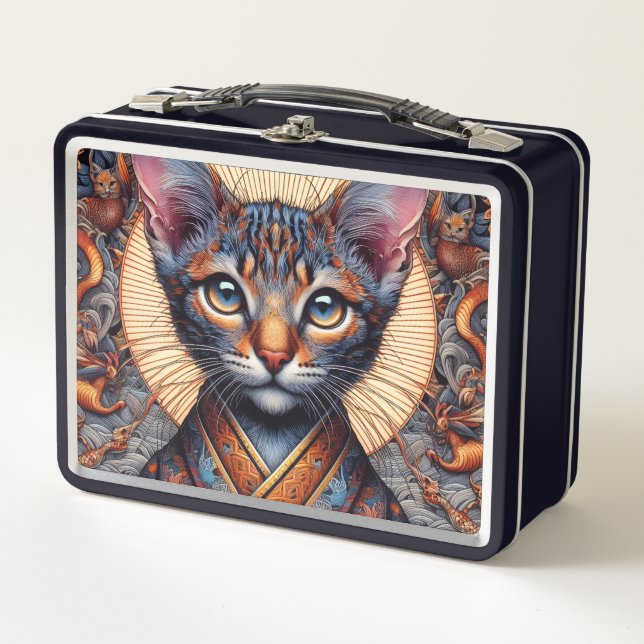 Regal Mythic ornate fantasy feline  Metal Lunch Box (Front)