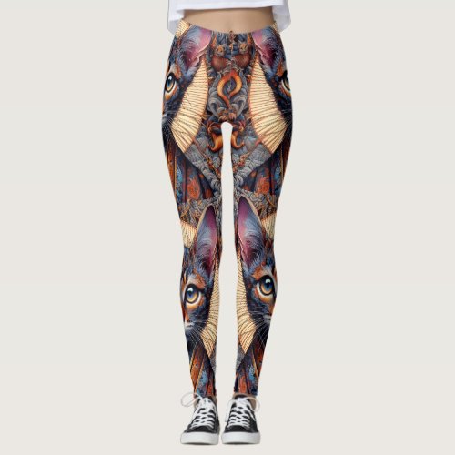 Regal Mythic ornate fantasy feline Planner Leggings