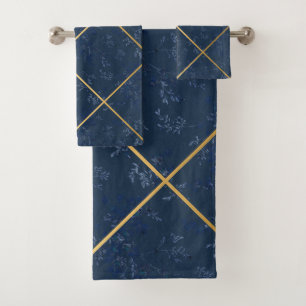REGAL NAVY GOLD DESIGN BATH TOWEL SET