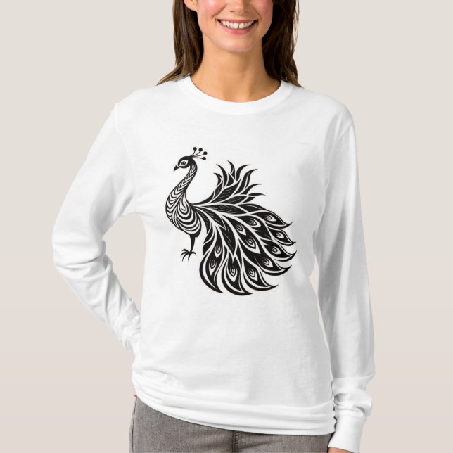 Regal Peacock Elegance T-shirt Design (Front)