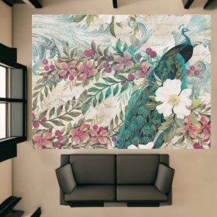 Regal Peacock Elegant Luxury Large Area Rug