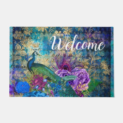 Regal Peacock Peacocks Welcome Mat Door Mat