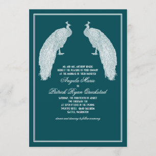 Regal Peacocks Wedding Invitation