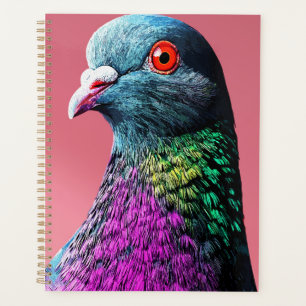Regal Pigeon Majesty Vivid Realistic Bird Portrait Planner