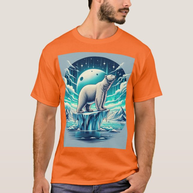 Regal Polar Bear on Arctic Iceberg T-Shirt (Front)