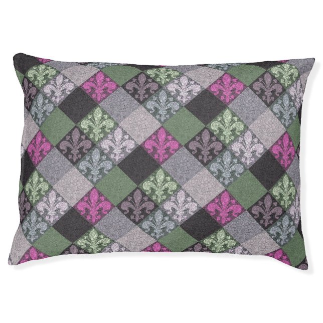Regal Pooch Elegant Fleur de Lis Pet Bed (Front)
