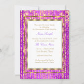 Regal Princess Purple Quinceanera Gold White Invitation (Back)