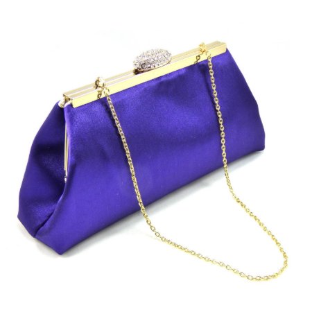 Regal Purple And Gold Flake Evening Clutch