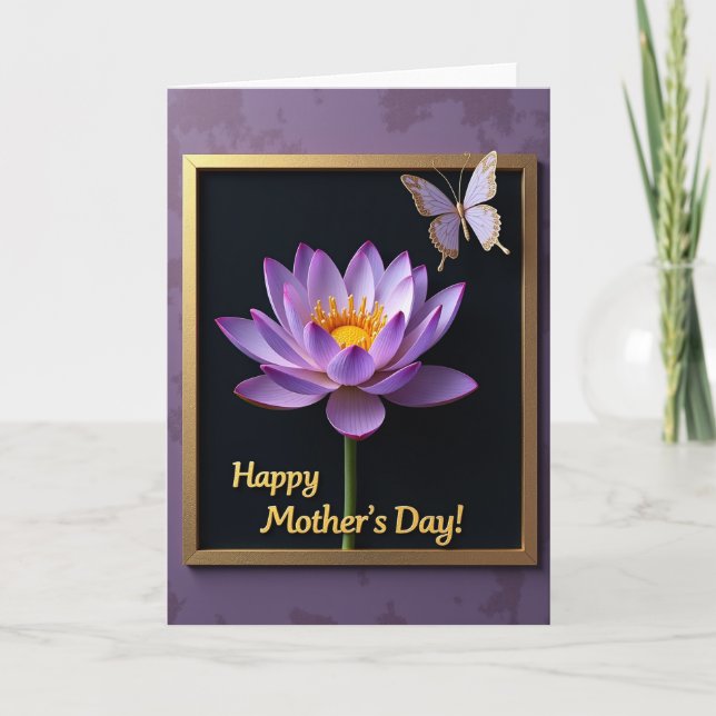 Regal Purple Bloom Mothers Day Card (Front)