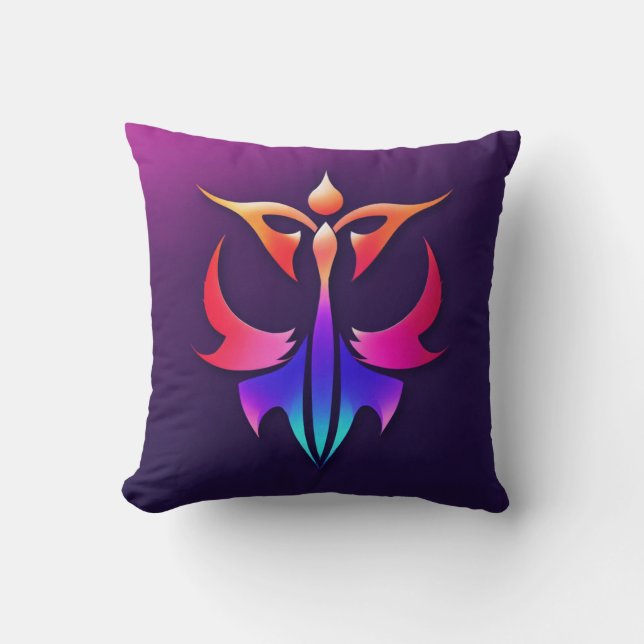 "Regal Purple Embrace" Throw Pillow (Front)