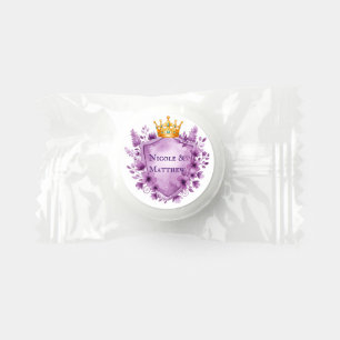 Regal Purple Floral Crest Wedding Life Saver® Mints