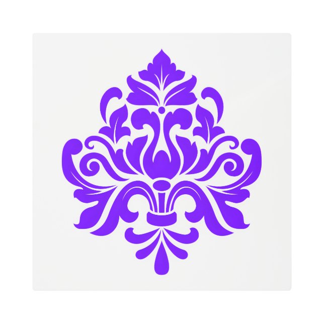 Regal Purple Floral Symphony Metal Print (Front)