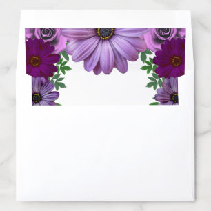 Regal Purple Floral Wedding Envelope Liner