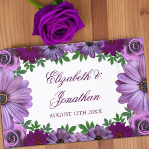 Regal Purple Floral Wedding Guest Book