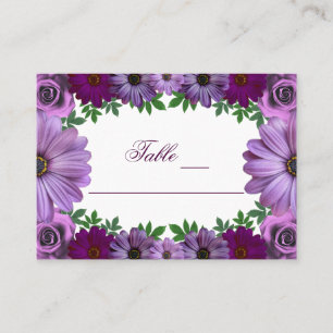 Regal Purple Floral Wedding Place Card