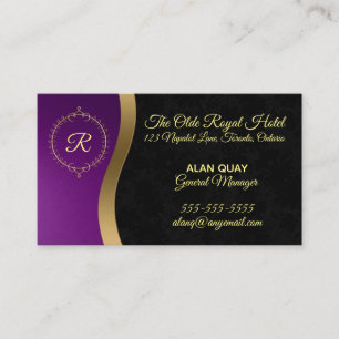 Regal Purple Gold Black Business Card
