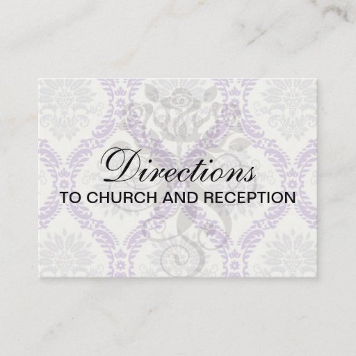 Customizable regal purple gray and cream damask design business card