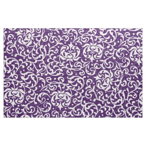Regal Purple Renaissance Floral Damask Fabric