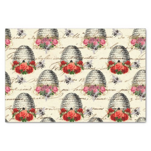 Regal Queen Bee Beehive  Red Roses  Tissue Paper