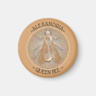 Regal Queen Bee HoneyBee BumbleBee Copper Coin Magnet