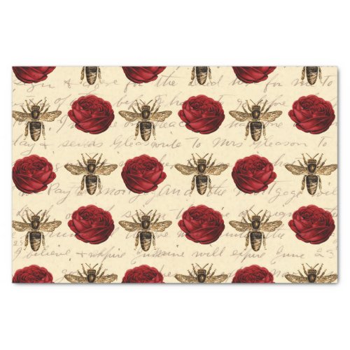 Regal Queen Bee  Red Roses Tissue Paper
