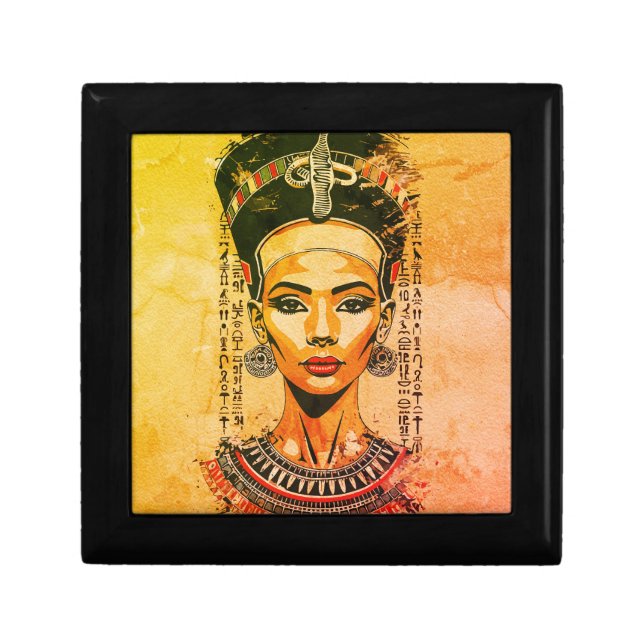 Regal Queen of Egypt – Modern Neo-Pharaoh Art Gift Box (Front)