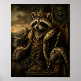 Regal Raccoon Shirt, King Of The Forest Poster
